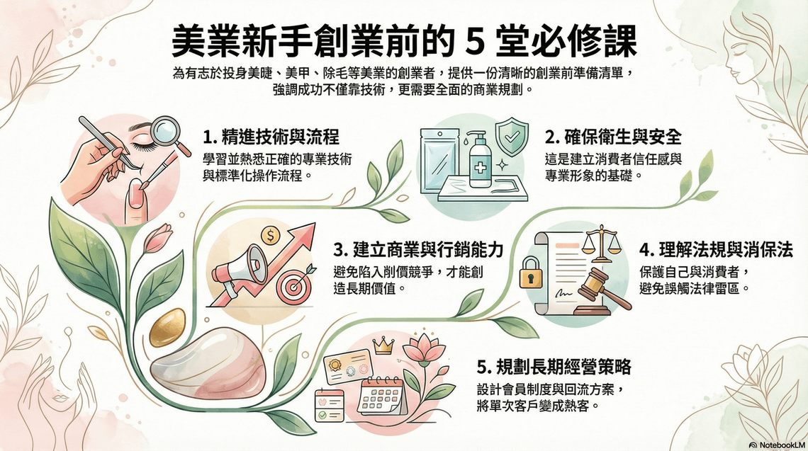 「美業從業門檻低 VS 技術要求高 — 新手創業前的 5 個必修功課」